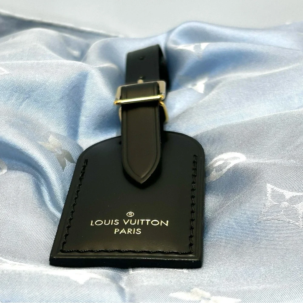 Louis Vuitton Black Leather Luggage Tag
